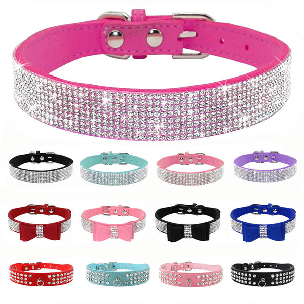 Adjustable Rhinestone Puppy Collars-Pup Essentials