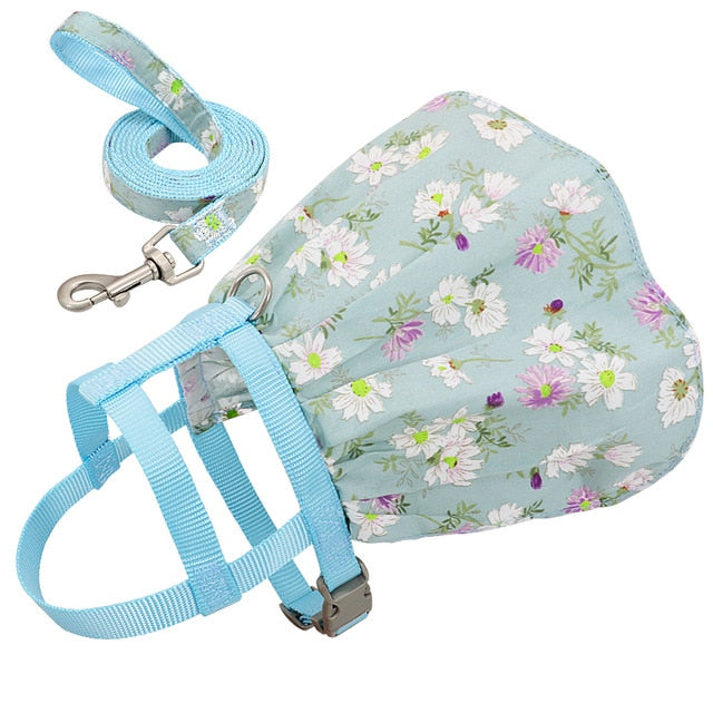 Adjustable Floral Printed Harness-Pup Essentials