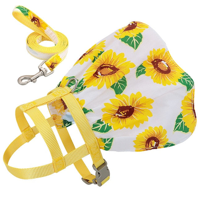 Adjustable Floral Printed Harness-Pup Essentials