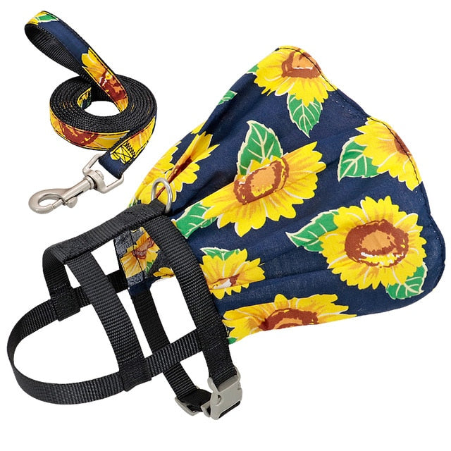 Adjustable Floral Printed Harness-Pup Essentials