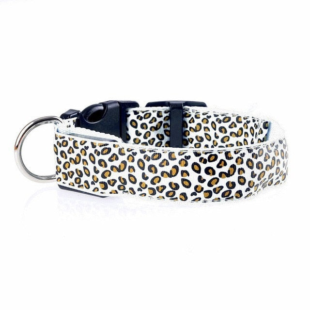 LED Dog Collar with Leopard Print-Pup Essentials