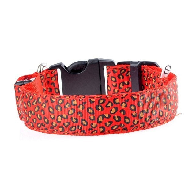 LED Dog Collar with Leopard Print-Pup Essentials