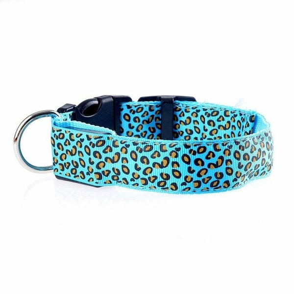 LED Dog Collar with Leopard Print-Pup Essentials