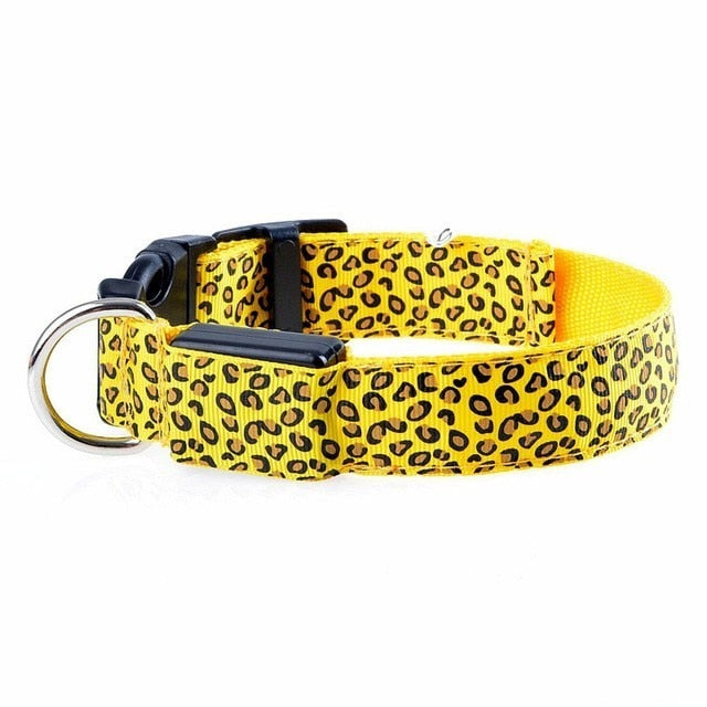 LED Dog Collar with Leopard Print-Pup Essentials