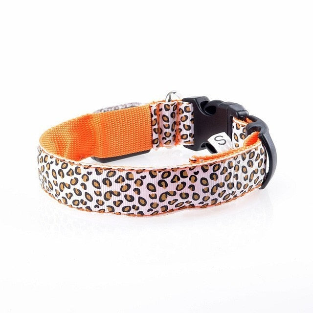 LED Dog Collar with Leopard Print-Pup Essentials