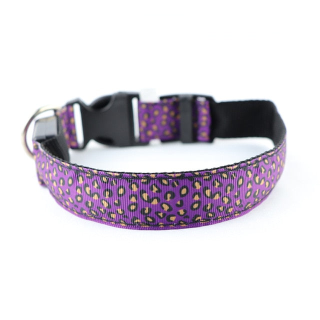 LED Dog Collar with Leopard Print-Pup Essentials